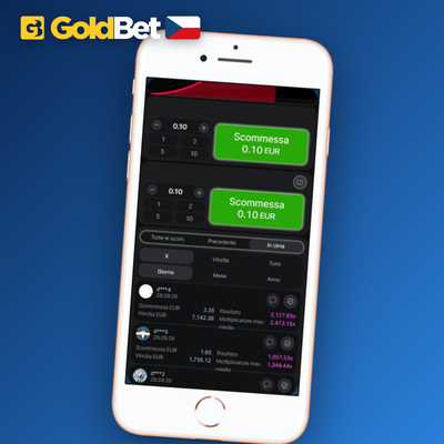 Funkce dual bet v Aviator Goldbet Casino — dvě nezávislá sázková pole v jednom kole