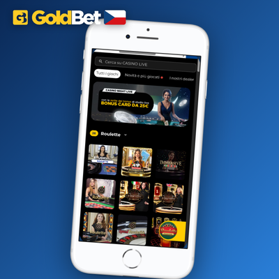 Mobilní aplikace Goldbet Casino umožňuje rychlou live sázku na fotbalový zápas odkudkoliv
