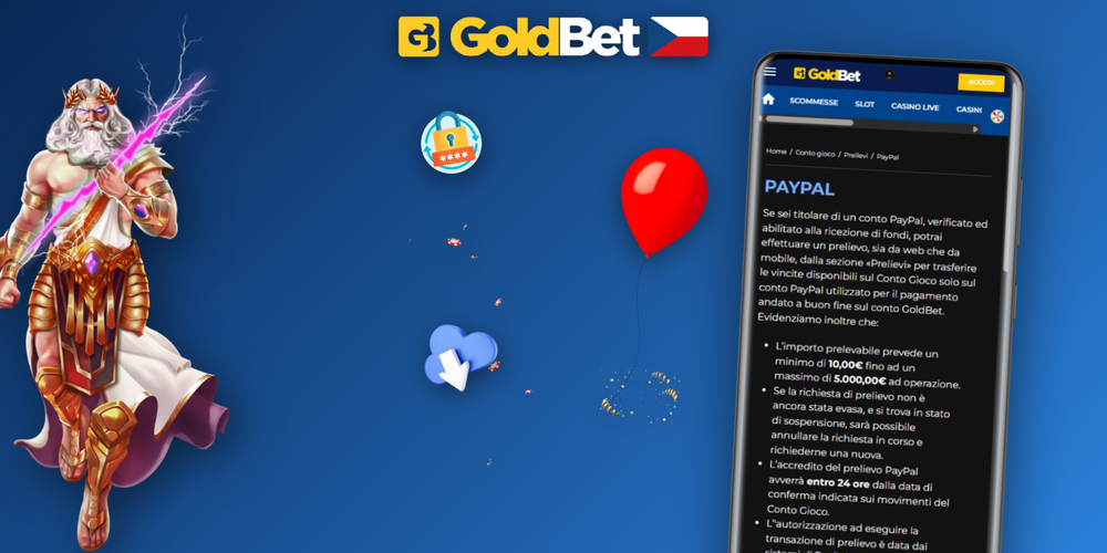 Rozhraní pokladny Goldbet Casino s otevřenou záložkou výběru a dlaždicemi metod